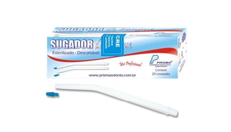 SUGADOR DESCARTAVEL ODONTOLOGICO ESTERILIZADO PARA SANGUE COM 20